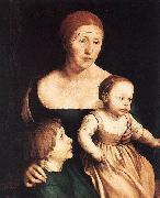 Hans holbein the younger The Artist's Family oil painting artist